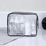 Clear Zipper Pvc Plastic Cosmetic Bag With Handle Travel Organizer Women Handbags Ladies Beach Bags 3pcs Set