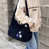 Women's Canvas Crossbody Bag Large Capacity Underarm New Korean Style Men's Trendy Water-Resistant Travel Shoulder Bag
