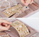 New Hot Travel Jewelry Organizer Case Foldable Jewelry Storage Roll for Earrings Necklaces Rings Bracelets Brooches