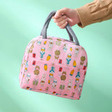 New Color Lunch Box Thermal Insulated Zipper Hand Carry Bento Bag for Students Office Workers Thickened Aluminum Foil Meal Bag