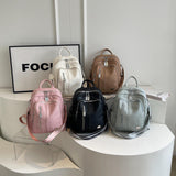 Women's New Soft PU Large Capacity Waterproof Backpack Zipper High Appearance Travel Commuting Korean School Bag