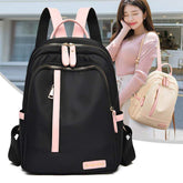 Women's Large Capacity Korean Style College Backpack Easy Match Waterproof Lightweight Oxford Cloth Travel Bag