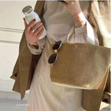 Luxury Bucket Countryside Straw Weaving Summer Sandal Vacation Knitted Beach Holiday Woven Bag Retro Leisure Portable Handbags