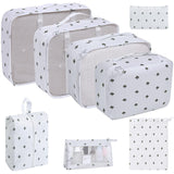 8-Piece Set Nylon Cosmetic Bag Travel Packing Luggage Organizers Zipper Durable 8pcs Set Packing
