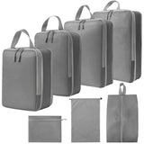 7-Piece Set Compression Packing Cubes Fashionable Expandable Travel Luggage with Zipper Closure Accessory Storage Bag