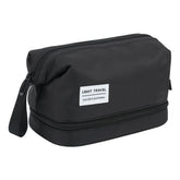 Portable Nylon Cosmetic Bags with Zipper Outdoor Utility Pouch and Letter Patches Makeup Case for Beauty Storage