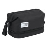Portable Nylon Cosmetic Bags with Zipper Outdoor Utility Pouch and Letter Patches Makeup Case for Beauty Storage