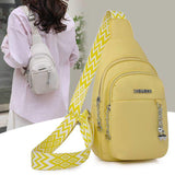 Solid Chevron Leather Women's Sling Shoulder Bag PU Travel Backpack Sport Ladies Chest Bag