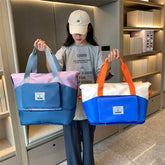 Color Block Foldable Custom Gym Bag Oxford Material Short Distance Business Travel Carry on Dry Wet Bag Zipper Closure Fashion