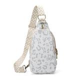 New Solid Color Fanny Pack Cow Leopard Cheetah Print Waist Chest Bag for Woman PU Vegan Leather Sling Belt Bag