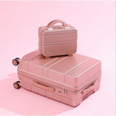 Custom 2-Pieces New Style Unisex Shiny Rose Gold ABS Waterproof Suitcase Zipper Pulls with Lock Personalized Luggage Sets