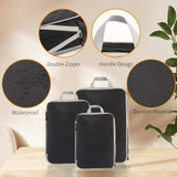 3 Set Compression Packing Cubes with Handle Travel Essential for Suitcases Portable Storage Bag Luggage Organizer Bags