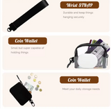 Mini Zip Wristlet Keychain Wallet Clear PVC Coin Pocket Short Length Zipper New Arrival Portable Dual Pouch Wristlet Purses