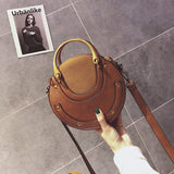 Trendy Ladies Fashion Mini Handbags Round Rivet Bags Leather Girls Shoulder Crossbody Designers Purses and Handbags for Women