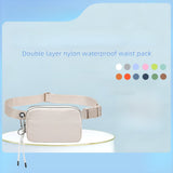 LU LU 2024 Double Layer Nylon Waist Running Bag Waterproof Gym and Travel Leisure Sports Pack