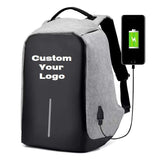 Waterproof USB Charging Laptop Backpack Screen Business Travel DDP Custom Silk Polyester Laptop Bag