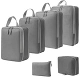 6-Piece Fashionable Mesh Clothes Organizer Set with Zipper Closure Custom Logo Compression Travel Luggage Packing Cubes