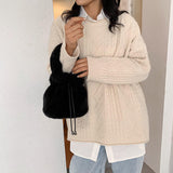 Ins Leisure Crossbody Mujer Bolsa Women Soft Faux Fur Mini Bucket Bag Drawstring Fall Winter Handbag Fluffy Plush Shoulder Purse