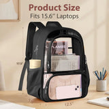 PVC Transparent Waterproof Double-Shoulder Backpack Outdoor Casual Sports Portable Large Capacity Leisure Students Sports Bag