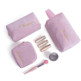 Velvet Cosmetic Bag Private Label Custom Makeup Bag Cases Pouch Set Make up Bags