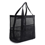 Large Capacity Portable Nylon Cut Mesh Design Shoulder Beach Bag for Beach Bathroom Toy Clothes Washing for Outdoor Use Storage