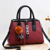 Cheap PU Quilted Casual Tote Fancy Vintage Female Korean Large Fashion Handbags with Letter Decoration Women Bag