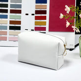 Women's Large-Capacity Portable Cosmetic Bag Zipper Waterproof PU Material for Travel Toiletries Storage