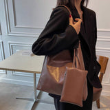 Sac a Main Femme Large Capacity PU Leather Combo Luxury Handbags for Women Fashion Shoulder Armpit Purses Ladies Hand Bags