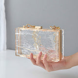 Summer Ladies Transparent Boxed Purse Crossbody Handbag Trendy Women clear Acrylic Evening Clutch Bag