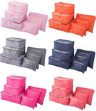6 Pcs Fashionable Polyester Compression Luggage Organizers Travel Bag Packing Cubes with Zipper Closure
