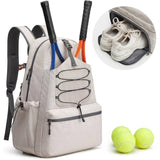 Waterproof Tennis Racket Bag with Shoe Compartment Sports Backpack for Tennis Pickleball Padel Backpack for Women Men