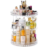 New Design Best Quality Acrylic Makeup Storage Box Round Rotating Portable Cosmetic Organizer Box