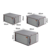Collapsible Wardrobe Clothes Organizer Storage Box with Handles Zipper Lid Viewable Window Quilt Storage Bag Steel