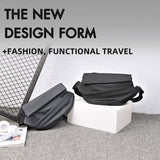Men's Functional Crossbody Waist Bag for iPad Water-Repellent Light Multifunctional Chest Bag Fashionable Pu Cool Shoulder Back