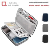 Portable Mobile Hard Drive Storage Bag Data Cable USB Flash Drive Power Bank Digital Box Leather Hard Shell Shockproof Zipper