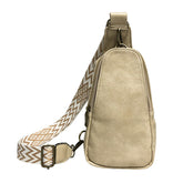 Fashionable Crossbody Fanny Pack Guitar Brass Solid Vegan Leather Girl Sling Belt Bag Women