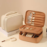Fashion Oxford Makeup Tool Storage Bag Partition Portable Towel Open Fashionable Handheld Wash Beauty Two Sections Cosmetic Bag