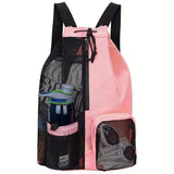 Capacity Big Mesh Mummy Backpack for Swim Gym and Workout Gear Drawstring Bags Custom Unisex Sport Wet Beach Gym Bag