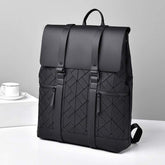 Lightweight Men's Business Casual Travel Backpack Large Capacity Waterproof Pu Cloth Work Commuting Computer Backpack Zipper