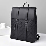 Lightweight Men's Business Casual Travel Backpack Large Capacity Waterproof Pu Cloth Work Commuting Computer Backpack Zipper