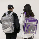 High Quality Custom Logo Printing Waterproof Outdoor Travel PVC Transparent Backpack College School Bag