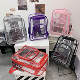 High Quality Custom Logo Printing Waterproof Outdoor Travel PVC Transparent Backpack College School Bag