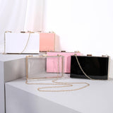 Summer Ladies Transparent Boxed Purse Crossbody Handbag Trendy Women Clear Acrylic Evening Clutch Bag