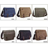 Fashion Sling Canvas Satchel Casual Briefcases Laptop Bag Messenger Bag for Men Retro