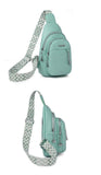 Solid Chevron Leather Women's Sling Shoulder Bag PU Travel Backpack Sport Ladies Chest Bag