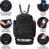 Large Tennis Racket Bag Handbag Shoulder Backpack Independent Shoe Bin Multi-Bag Mouth Sports Ball Storage Option