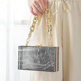 Summer Ladies Transparent Boxed Purse Crossbody Handbag Trendy Women clear Acrylic Evening Clutch Bag
