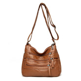 Fashion Luxury Unisex PU Handbag Messenger Shoulder Bag with Zipper Closure Letter Decoration Waterproof