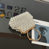 Popular DIY Handmade Solid Color Curved Rhinestone Acrylic Beaded Evening Clutch Bag Fashion Make Up Bag