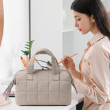 Travel Handheld Custom Large Storage for Toiletry Bag Quilted Makeup Case Wide Opening Waterproof Polyester Material